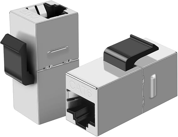 CableCreation RJ45 Coupler Female to Female, Ethernet Coupler, 5-Pack Shielded Inline Modular Coupler for Cat6 8P/8C Ethernet Cable Extender Adapter