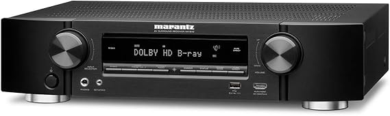 Marantz NR1510 UHD AV Receiver Slim 5.2 Channel Home Theater Amplifier, Dolby TrueHD and DTS-HD Master Audio | Alexa Compatible | Stream Music via Wi-Fi, Bluetooth and HEOS Black