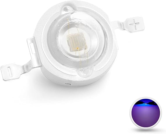 CHANZON 10 pcs High Power Led Chip 3W Purple Ultraviolet UV 410nm | (400mA - 500mA / DC 3V - 3.4V / 3 Watt) SMD COB Light Emitter Components Diode 3 W Ultra Violet Bulb Lamp Beads DIY Lighting