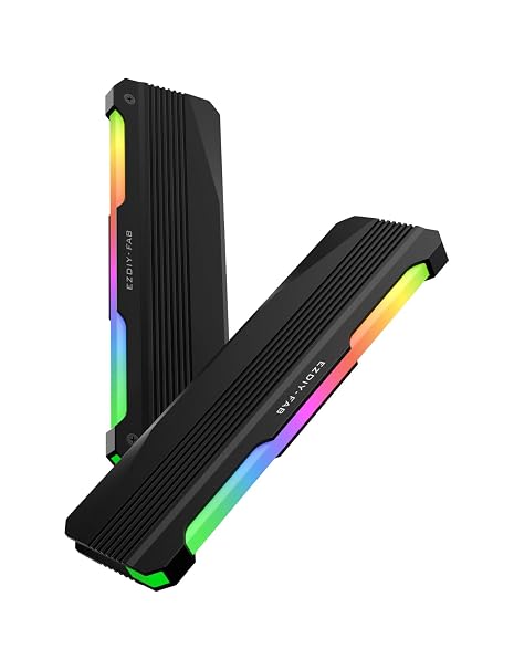 EZDIY-FAB RH01 ARGB RAM Heatsink, DDR4/DDR5 Memory Cooler, 2-Pack, Black