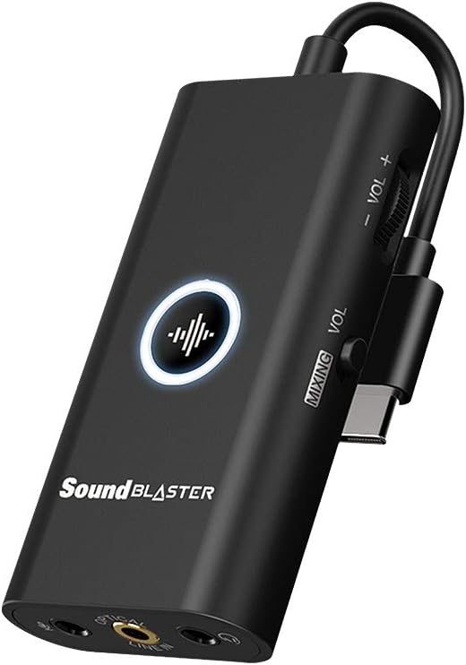 Creative Sound Blaster G3 USB-C External Gaming USB DAC and Amplifier PS4, Nintendo Switch, Ft. GameVoice Mix Audio Balance for Gaming/Chat, Microphone/Volume Control, Mobile App Control, Plug and Play