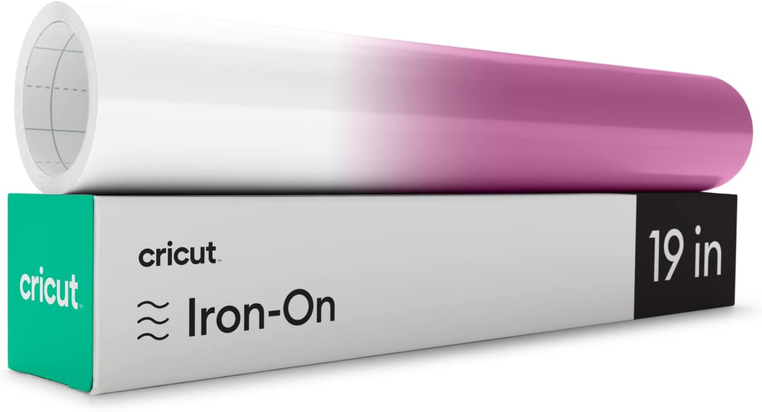 Cricut Iron-On UV active color changing | white <-> red | 30.5 cm x 48 cm 12 inch x 19 inch | heat transfer vinyl roll HTV | for all Cricut cutting machines