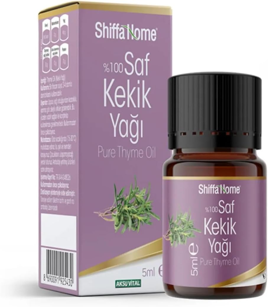 Shiffa Home Thyme Oil 5 ml – 100% Pure Drinkable Essential Oil – Antiseptic, Natural Immune Support and Supports Digestion – Suitable for Cold Incense and Skin Care