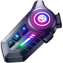 Coofbe Çift Telefon Bağlantılı Su Geçirmez 500Mah Bt6.0 Motosiklet Kask Kulaklığı İntercom Rgb Işıklı İnterkom Kulaklık