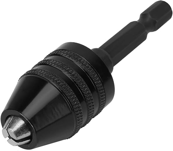 Keyless Drill Chuck Adapter, 0.3-6.5mm 1/4 Inch Hex Shank Drill Chuck Converter Quick Change Adapter Conversion Tool for Mini Power Drill, Electric Grinder
