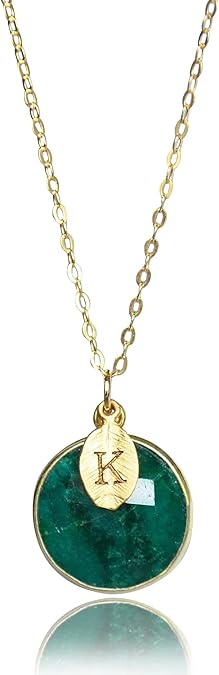 Susabella Emerald Necklace, May Birthstone Jewelry, Gold or Silver, Birthday Present