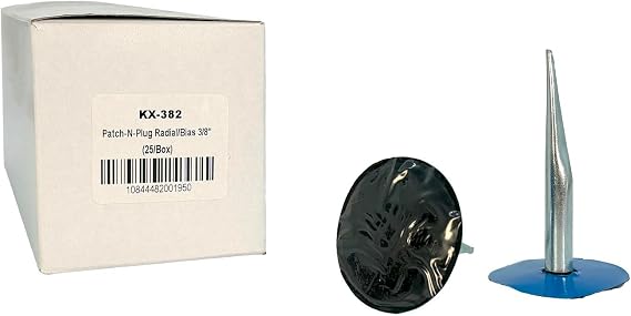 KEX KX-382 Patch-N-Plug Non-Reinforced Patches for 10mm Radial and Bias Tire Repair, 25 Units
