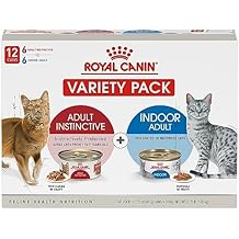 Royal Canin Feline Health Nutrition Indoor Adult & Adult Instinctive Thin Slices in Gravy and Morsels in Gravy Variety Pack Cat Food, 3 oz (Pack of 12)