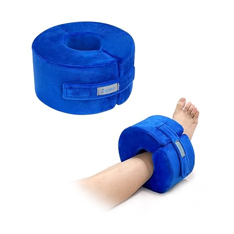 Zelen Heel Protector for Pressure Sores Foot Elevation Pillow Ankle Protector Wedge Heel Protector Cushion for Bed Sores Foot Support Pillow for Sleeping Ulcer Elevated Foam (Medium, 1 PCS)