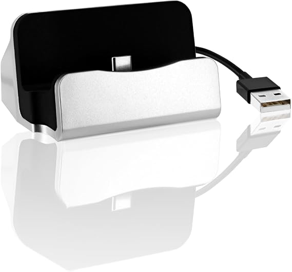 Type-C Charger Dock, BENACES Non-Slip Vertical Silver USB-C Charging Dock Stand Cradle for iPhone15 Series, Samsung Galaxy S8, Note8, LG G5 G6 V20, HTC 10, and Other Type C Devices