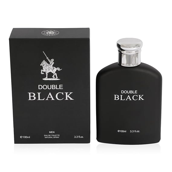 Double Black Eau de Toilette for Men Fresh Fruity Citrus Mens Perfume, Masculine Scent, 100ml/3.4 Fl Oz