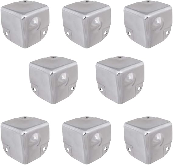 8Pcs Galvanized Tool Box Corner Protectors Aluminum Box Angle Guard Metal Wrap Angle