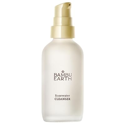 BAMBU EARTH Rosewater Face Cleanser - Helps Hydrate, Balance & Soothe - Non-Foaming, Alcohol-Free Daily Skincare Cleanser with Organic Rosewater Hydrosol to Support Natural Skins Barrier - 4 Fl. oz