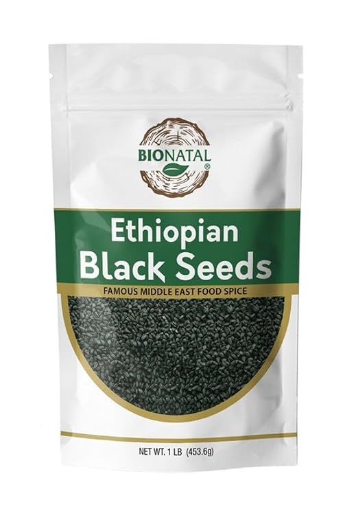 BioNatal Ethiopian Black Seed (Nigella Sativa) Whole Black Cumin Seeds from Ethiopia | Highest TQ Potency, Premium Grade, Non-GMO, Freshly Packed (1 lb)