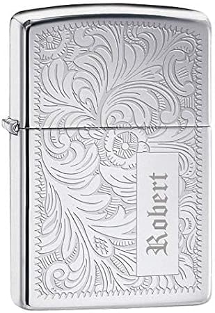 Zippo Custom Lighter Personalized Engraved Venetian Design (Silver 352)