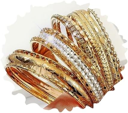 MUAYOUAUM Gold Bangles for Women Bracelets for Women Chunky Gold Bracelet Sets for Women Gypsy Bangles Trendy 90s Gold Jewelry for Women Bracelets