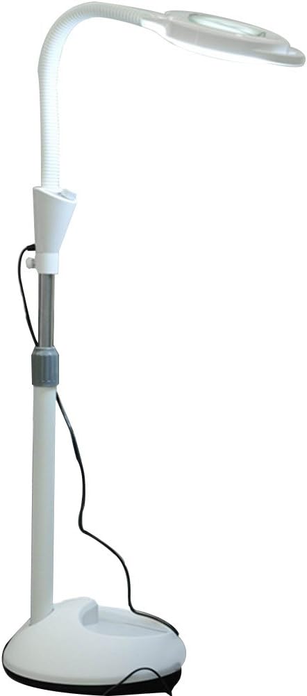 30W LED 8X Magnifier Floor Lamp with 5 Wheels Adjustable Height Magnifying Light for Beauty Salon Jewelry Reading (30W)