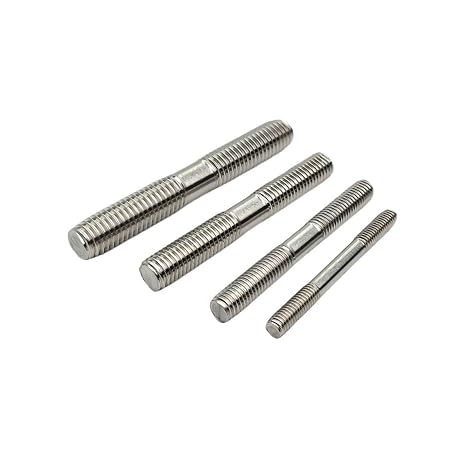 Threaded Rod Double End Thread Rod Stud Bolt 304 Stainless Steel Lengthen Equal Length Dual Head Threaded(M4-10pcs,60mm)