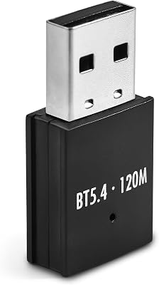 JAPOO Bluetooth 5.4 Adapter for PC,BT Dongle Receiver,Long Range USB Bluetooth Dongle,Win11108.1 Support for Desktop, Laptop,Farthest Distance can Reach 393 feet