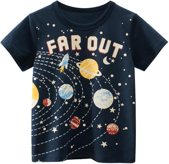 Toddler Boys FAR Out Graphic Tees, Cotton T-Shirts, Multiple Colors Available, Crew-Neck, Regular Fit, Short Sleeve, Classic Style, 2-7 Years