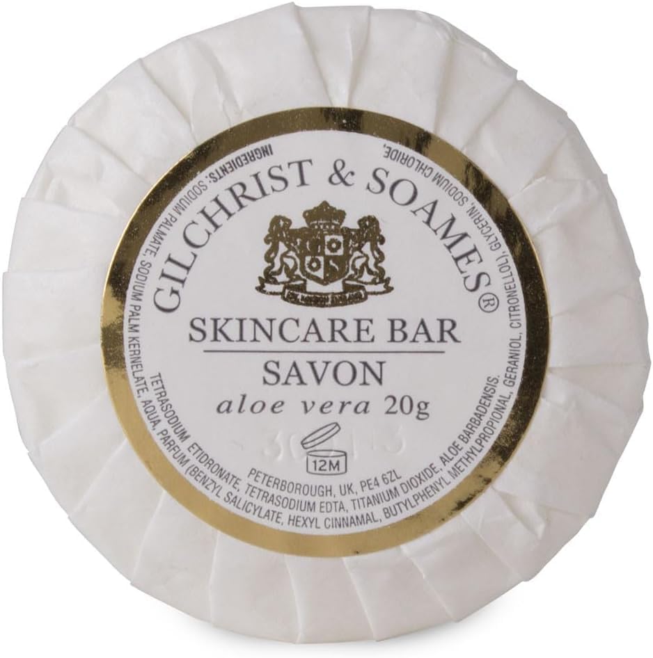 English Spa Tissue Pleated Soap | Individually Premium Wrapped Guest Soaps | Mini Hotel Toiletries Bulk | Travel Soap for Hotels, Airbnb, Holiday Lets | Gilchrist &amp; Soames - Choice Of Qty (100 Soaps)