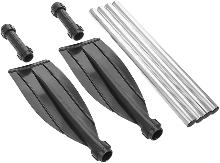 Dual Purpose Kayak Paddle Aluminum Alloy Detachable Oar for Kayaking and Boating Lightweight Design with Ribbed Blades and Drip Rings Versatile for Single Double Use