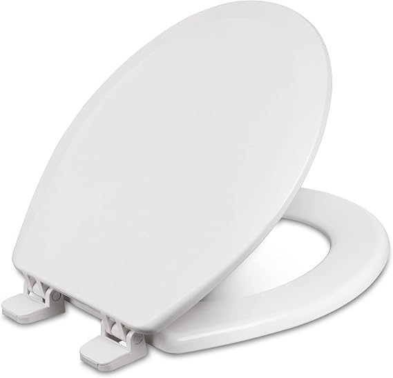 Centoco Round Toilet Seat, Wood Core/Plastic Finish, White | Plastic Finish, 700-001