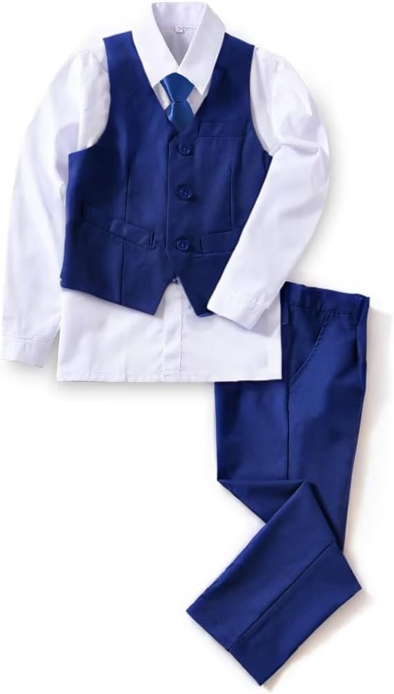 YuanLu Boys Suit Dress Clothes Ring Bearer Outfit Homecoming Dresses Boy Vest and Pants Set for Kids Wedding Tuxedo Suits