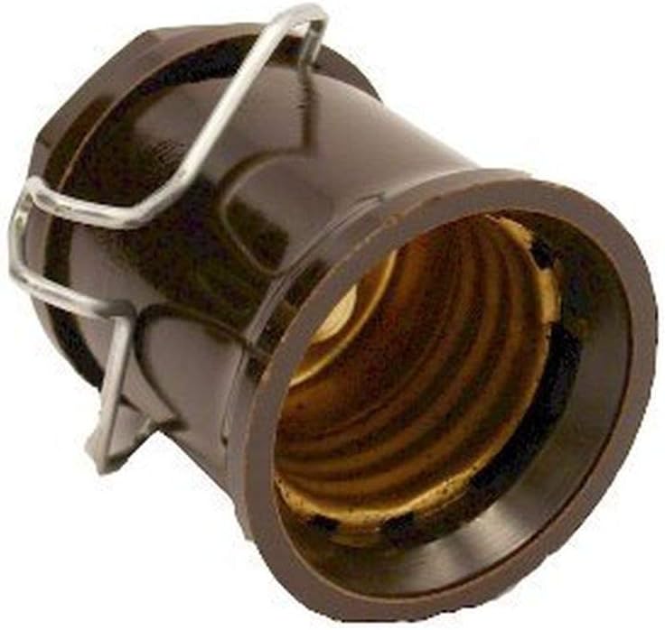 Leviton 167 Medium Base Keyless Incandescent Phenolic Lampholder, Black - 25 Pack