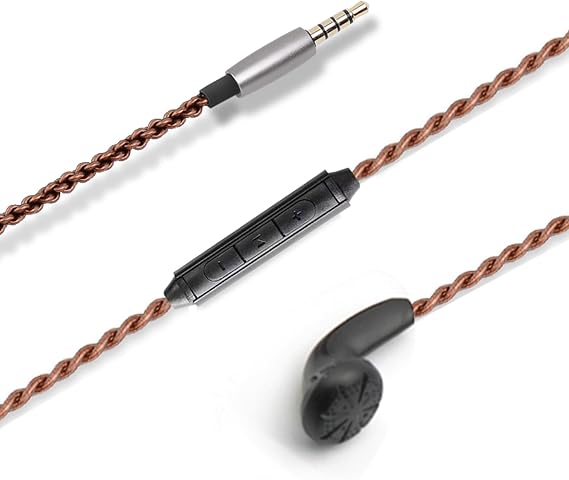 Iris(FAAEAL) 2.0 mic Version Earphones with Remote and Microphone 3.5mm Earbuds Heavy Bass Headphones with Warm Pure Sound Headsets Noise Isolating Ear Buds (Black w/mic)