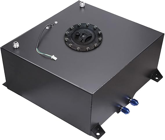 15 Gallon Fuel Cell Aluminum Polished with Cap Level Sender 60L Black
