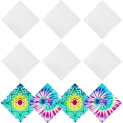 2040 Pcs White Bandanas for Tie Dye DIY Blank Cotton Bandanas Plain Handkerchiefs Headband Head Wrap 22 x 22"