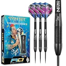 RED DRAGON Peter Wright Snakebite 3: 22g or 26g Tungsten Darts Set with Flights and Stems