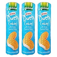 Gullon Mega Dueto Cookies with Vanilla Flavored Filling (3 Pack, Total of 52.8oz)