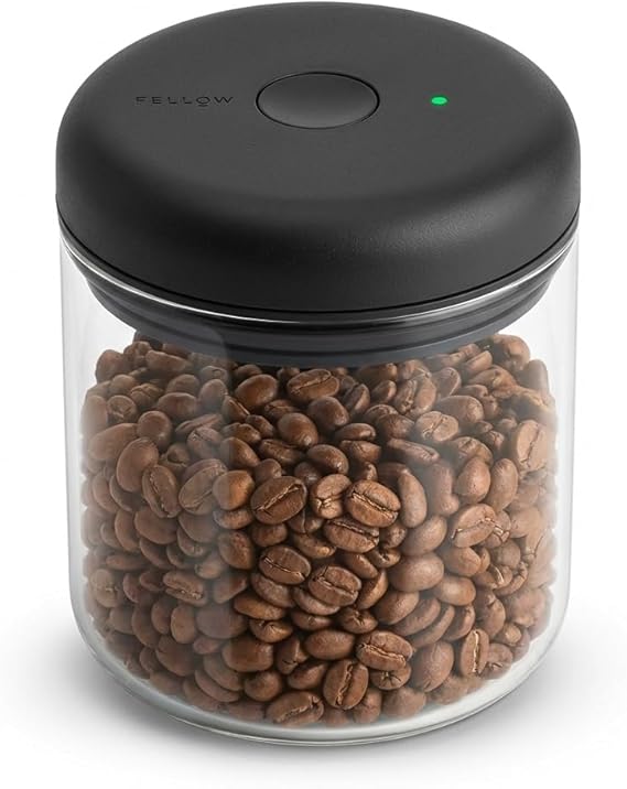Fellow Atmos Electric Vacuum Canister & Storage Container - Airtight Coffee & Food Storage Containers - Coffee Containers - (Clear Glass, 0.7 Liter)