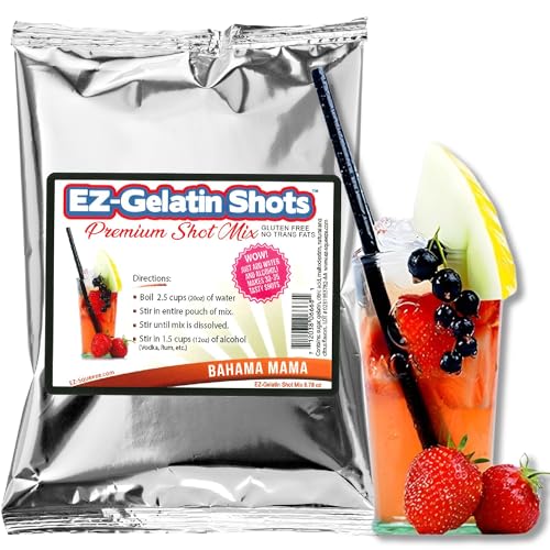 Bahama Mama Jello Shot Mix 6.78 oz - Premium Gluten-Free Jello Mix for Tasty Jello Shots - Easy to Make EZ Gelatin Powder Mix for Jello Shots - Adult New Year and Holiday Party Supplies