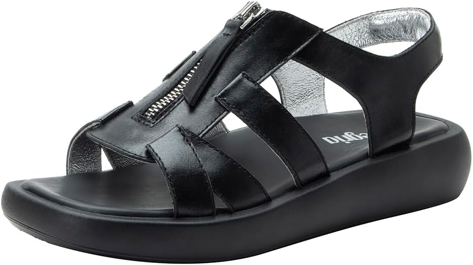 Alegria Women Palmer Open Toe Leather Fisherman Gladiator Sandal