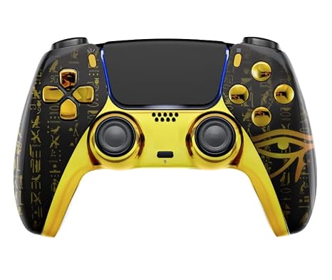 MODDEDZONE Wireless Controller for PS5 with Exclusive and Unique Designs Compatible with PlayStation 5 - The Ideal Christmas Gift for Gaming Enthusiasts - Expertly Crafted in USA Eye Gold