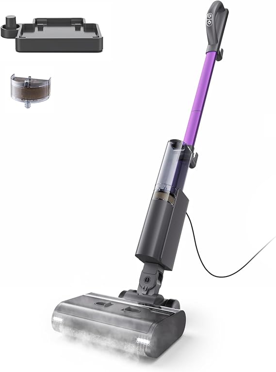 Steam Mop Cleaner, Lightweight Electric Mop with Deep Steam Cleaning, Self-Cleaning, NA-IX Limescale Protection for All Sealed Hard Floors, 180 Lie Flat, 194F High-Temperature Steam