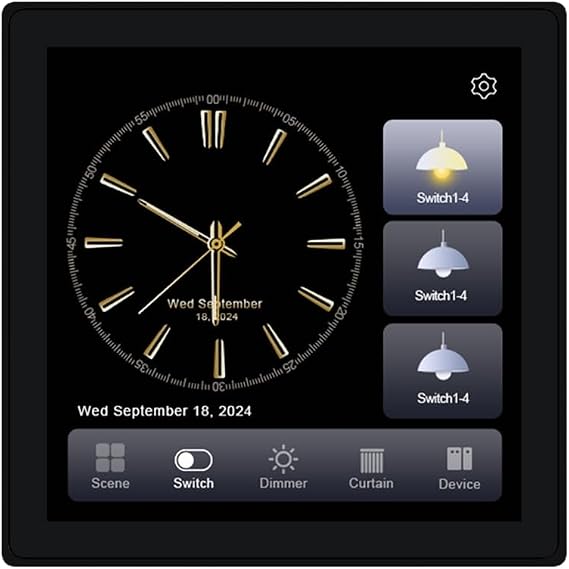 Tuya Control Panel Control Panel Touch Screen Panel Switch Zigbee Intelligent Home Wall Push Light Switch Black