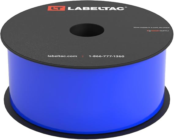 LabelTac Indoor/Outdoor Vinyl Label Supply, Industrial Label Tape for LabelTac 4 & Pro X Printers, Durable Warehouse and Rack Label Material - Blue, 2in x 150ft
