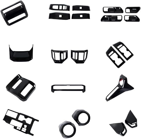 for Toyota Land Cruiser Prado 250 J250 2024-2025 LHD Glossy Black Interior Accessories Kit Trims 22pcs Car Accessories (Only fit for Circular Steering Wheel)