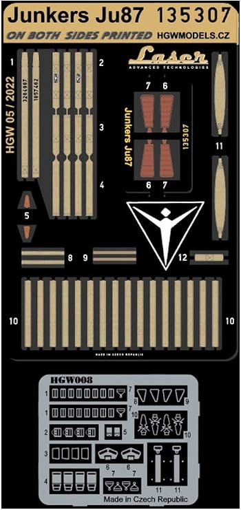 HGW 135307 1/35 Seatbelts for Junkers Ju87 Stuka pre-Cut Laser for Border Model