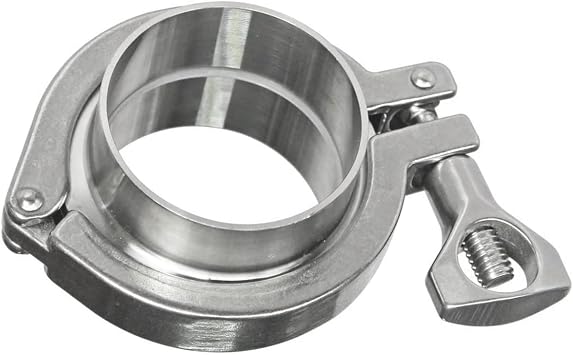 Sanitary Tri Clamp Heavy Duty Sanitary Fittings Set Include 2" Sanitary Fitting + Tri clamp + Silicone Gasket for Ferrule TC 2" Sanitary Pipe Weld