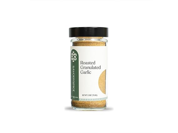 Savory Spice Roasted Granulated Garlic - Roasted Garlic Powder for Sauces, Marinades, Rubs, Pizza & Everyday Cooking (2.25 oz)