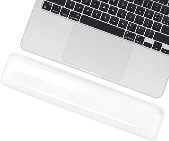 Soft Silicone Keyboard Wrist Rest Pad 14.37IN | Comfortable, Typing Hand Pain Relief Support Pad with Gel-filled Magic Keyboard Other Keyboards Office & Home (Clear)