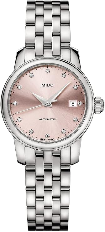 MIDO Baroncelli Lady Twenty Five - Swiss Automatic Watch for Women - Pink Dial - Case 25mm - M0390071133600