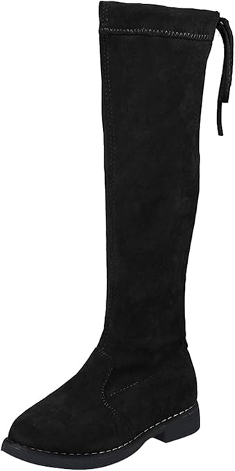 Toddler Big Kid Girl's Faux Lined Knee High Winter Riding Boots Thigh Boot Pointed Stretch Over The Knee Boots