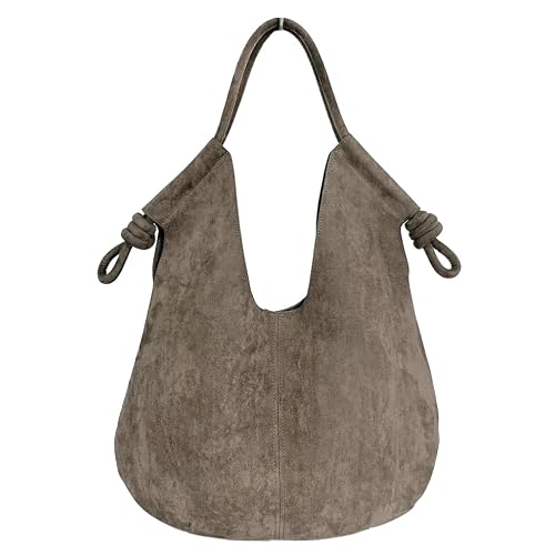 Large Suede Hobo Bags for Women Elegant Tote Shoulder Handbags Purses Satchel for Travel Work