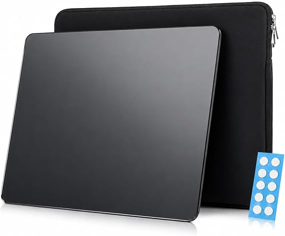 Gaming Mouse Pad 13.8" x 9.8" Tempered Glass, with Pouch, Black